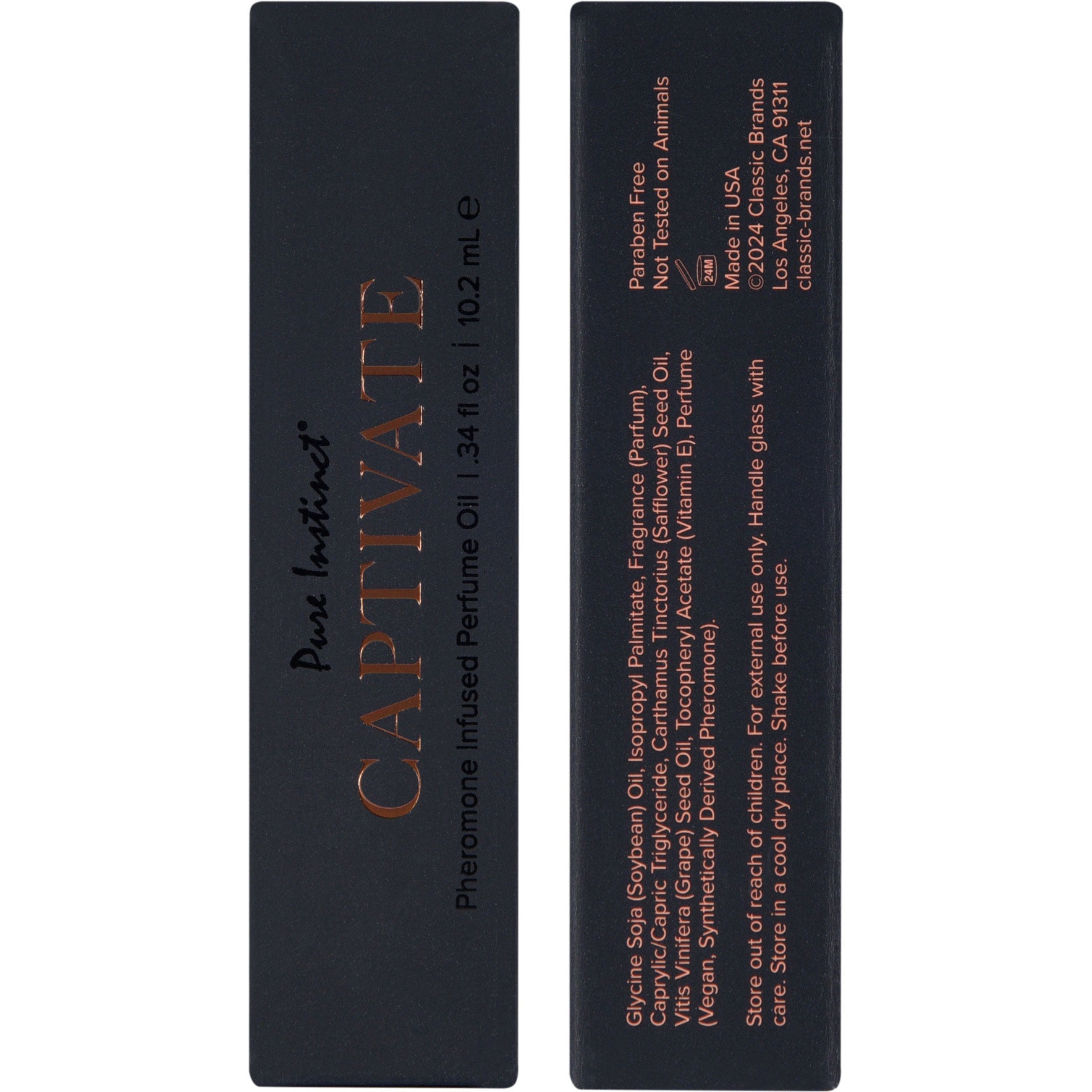Pure Instinct Black Collection Pheromone Infused Perfume Oil - Captivate