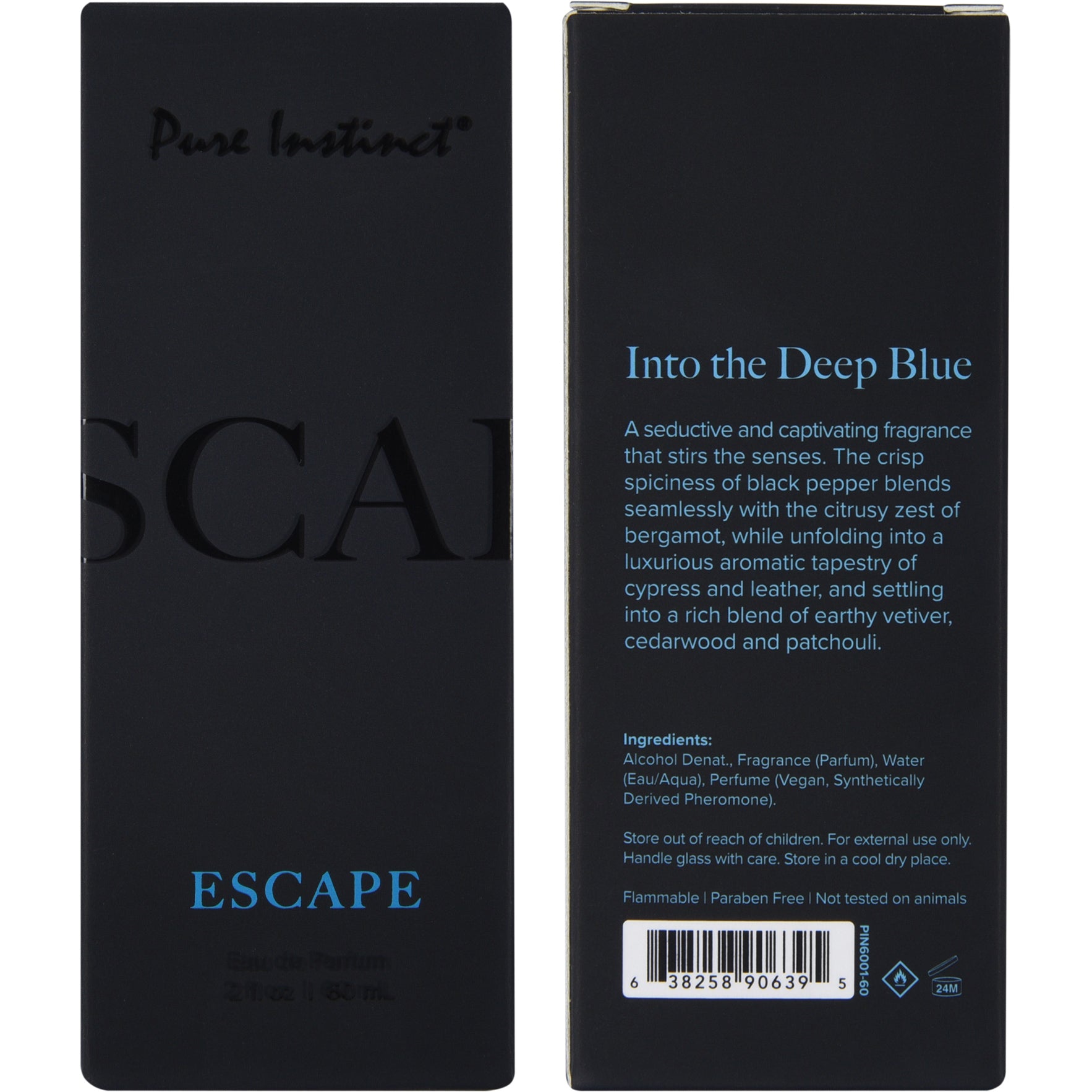 Pure Instinct Black Collection Pheromone Infused Perfume Oil Spray 2 oz - Escape