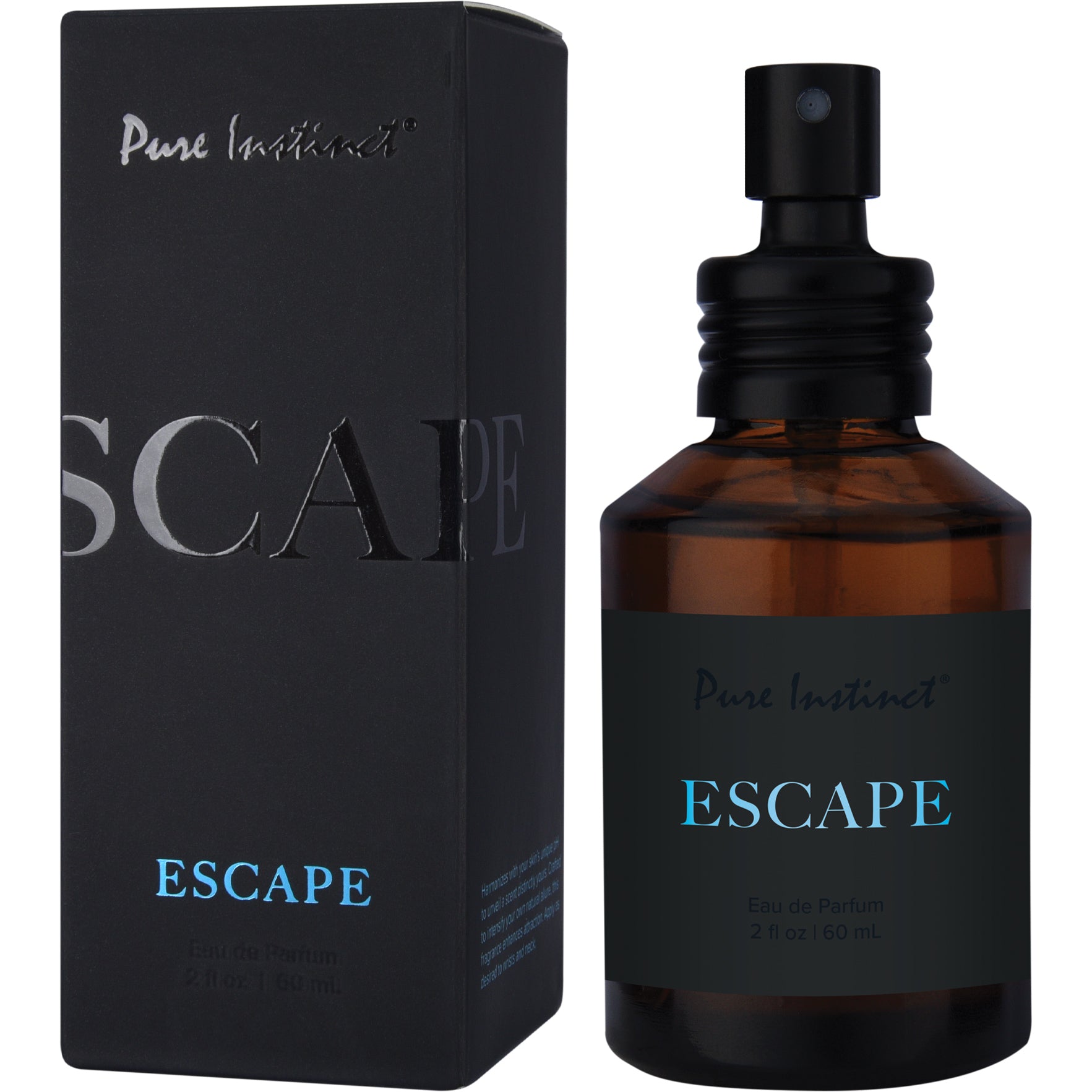 Pure Instinct Black Collection Pheromone Infused Perfume Oil Spray 2 oz - Escape