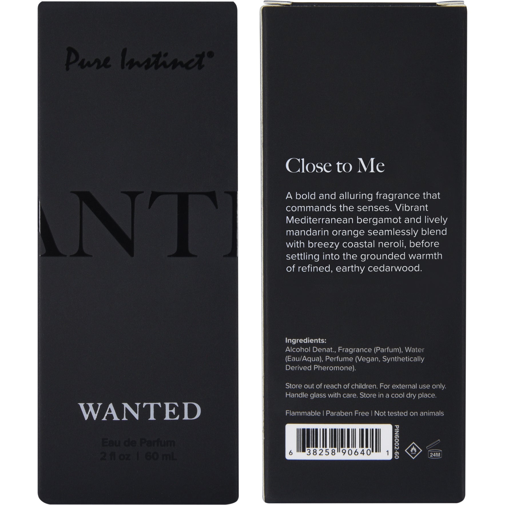 Pure Instinct Black Collection Pheromone Infused Perfume Oil Spray 2 oz - Wanted