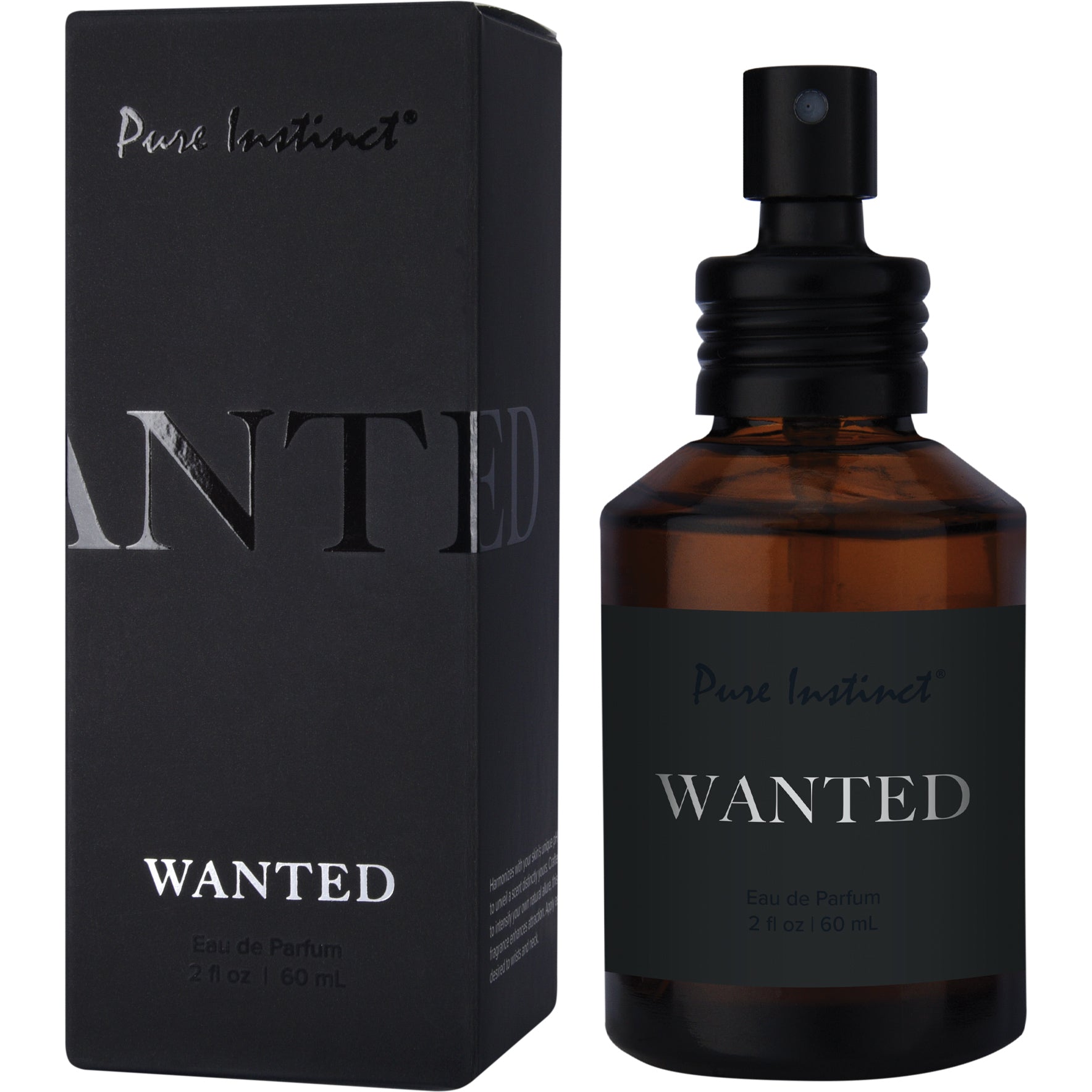 Pure Instinct Black Collection Pheromone Infused Perfume Oil Spray 2 oz - Wanted