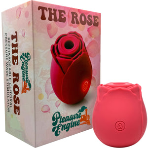 The Rose Rechargeable Clitoral Pressure Wave Stimulator By Pleasure Engine - Red