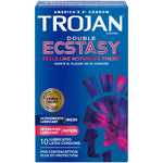 TROJAN Double Ecstasy Lubricated Latex Condoms 10 Pack
