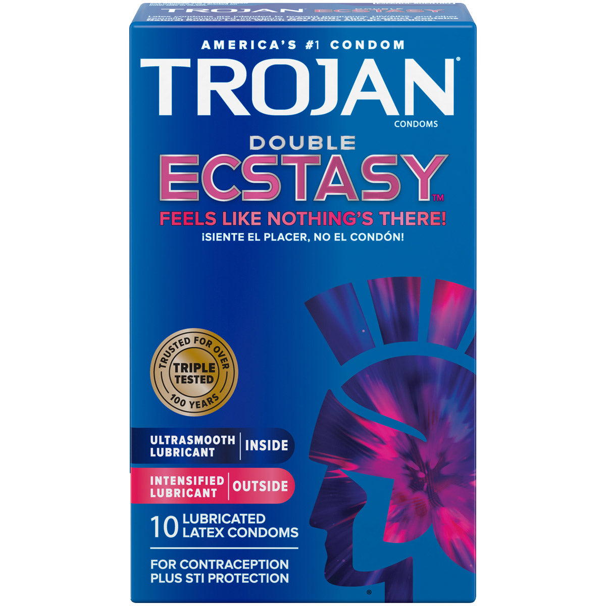 TROJAN Double Ecstasy Lubricated Latex Condoms 10 Pack
