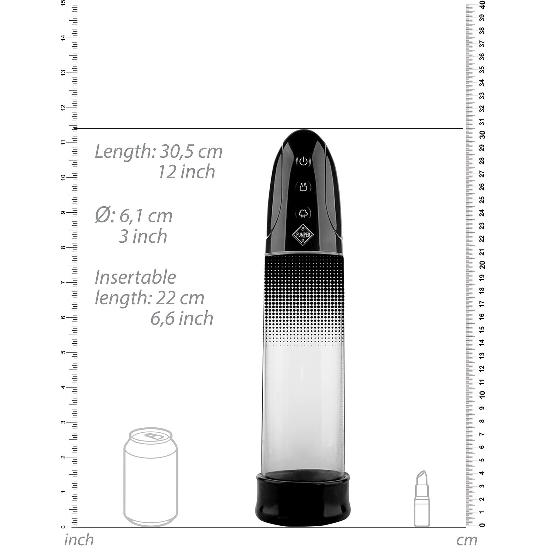 Pumped Automatic Rechargeable Luv Penis Pump By Shots - Black