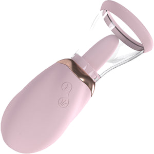 Pumped Boost Automatic Silicone Rechargeable Vulva & Breast Pump With Tongue - Pink