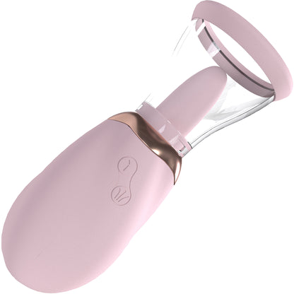 Pumped Boost Automatic Silicone Rechargeable Vulva & Breast Pump With Tongue - Pink
