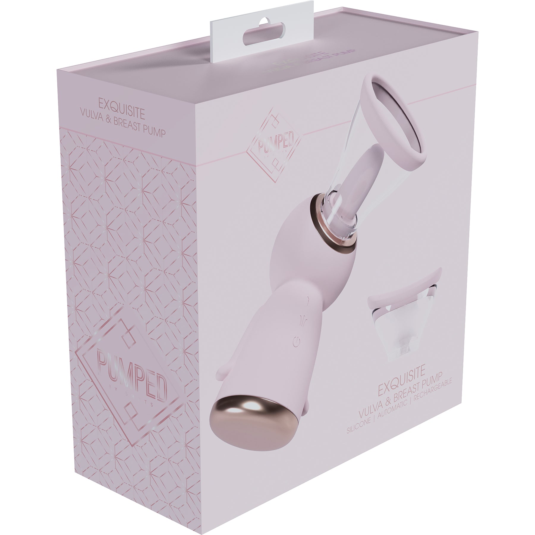 Pumped Exquisite Automatic Silicone Rechargeable Vulva & Breast Pump By Shots - Pink