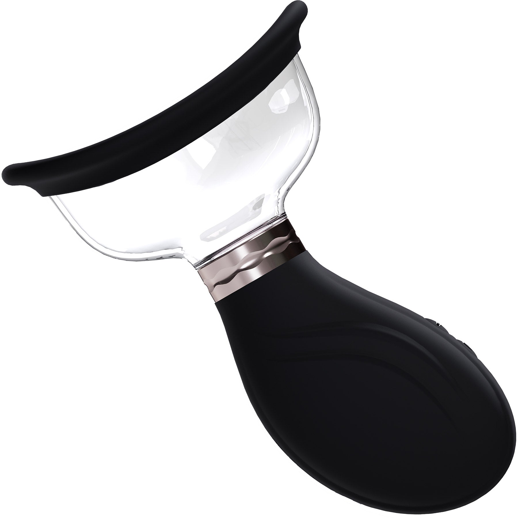 Pumped Delightful Automatic 5-Speed Silicone Vulva, Clitoris, Nipple & Breast Pump - Black