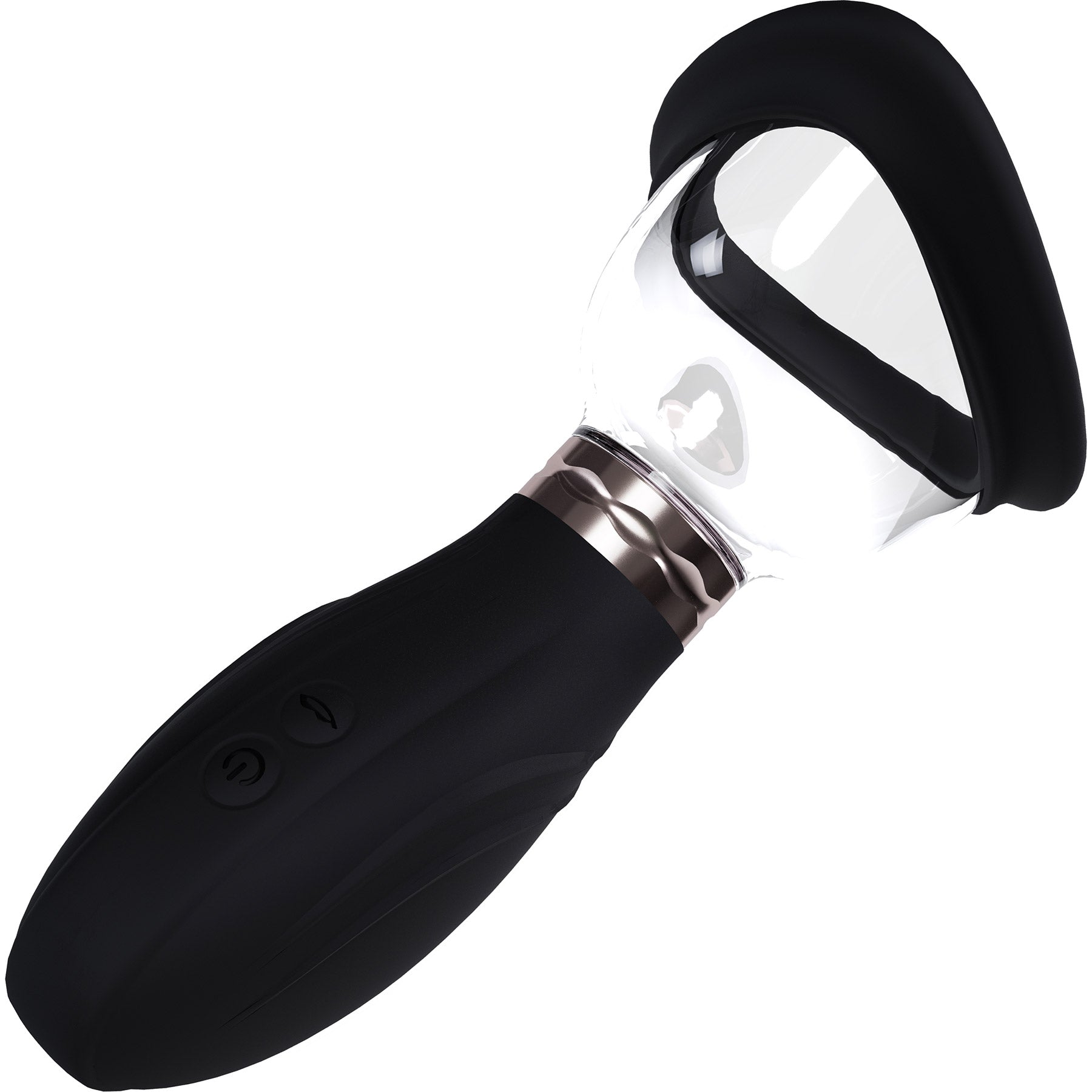 Pumped Delightful Automatic 5-Speed Silicone Vulva, Clitoris, Nipple & Breast Pump - Black