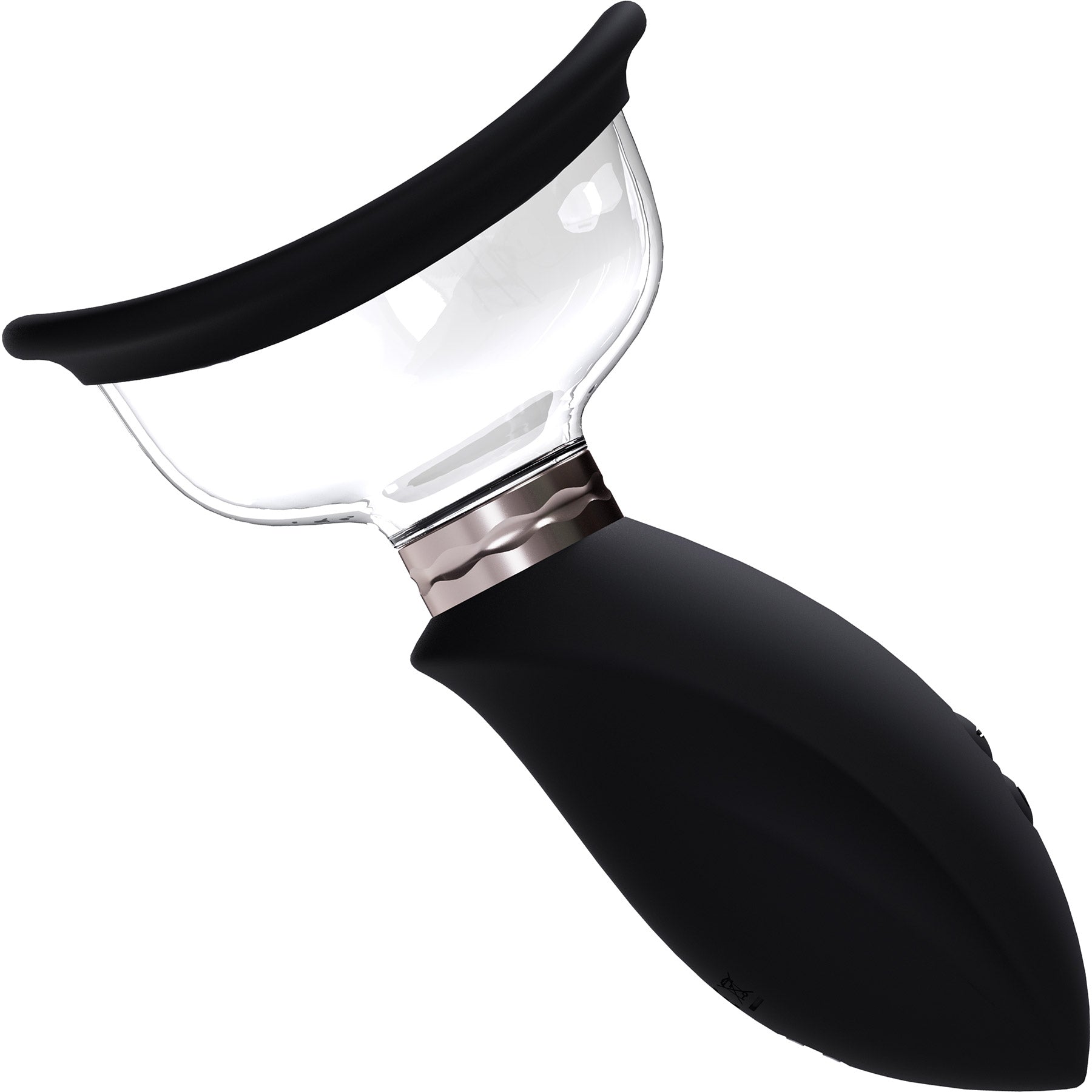 Pumped Arousing Automatic 5-Speed Silicone Vulva, Clitoris, Nipple & Breast Pump - Black