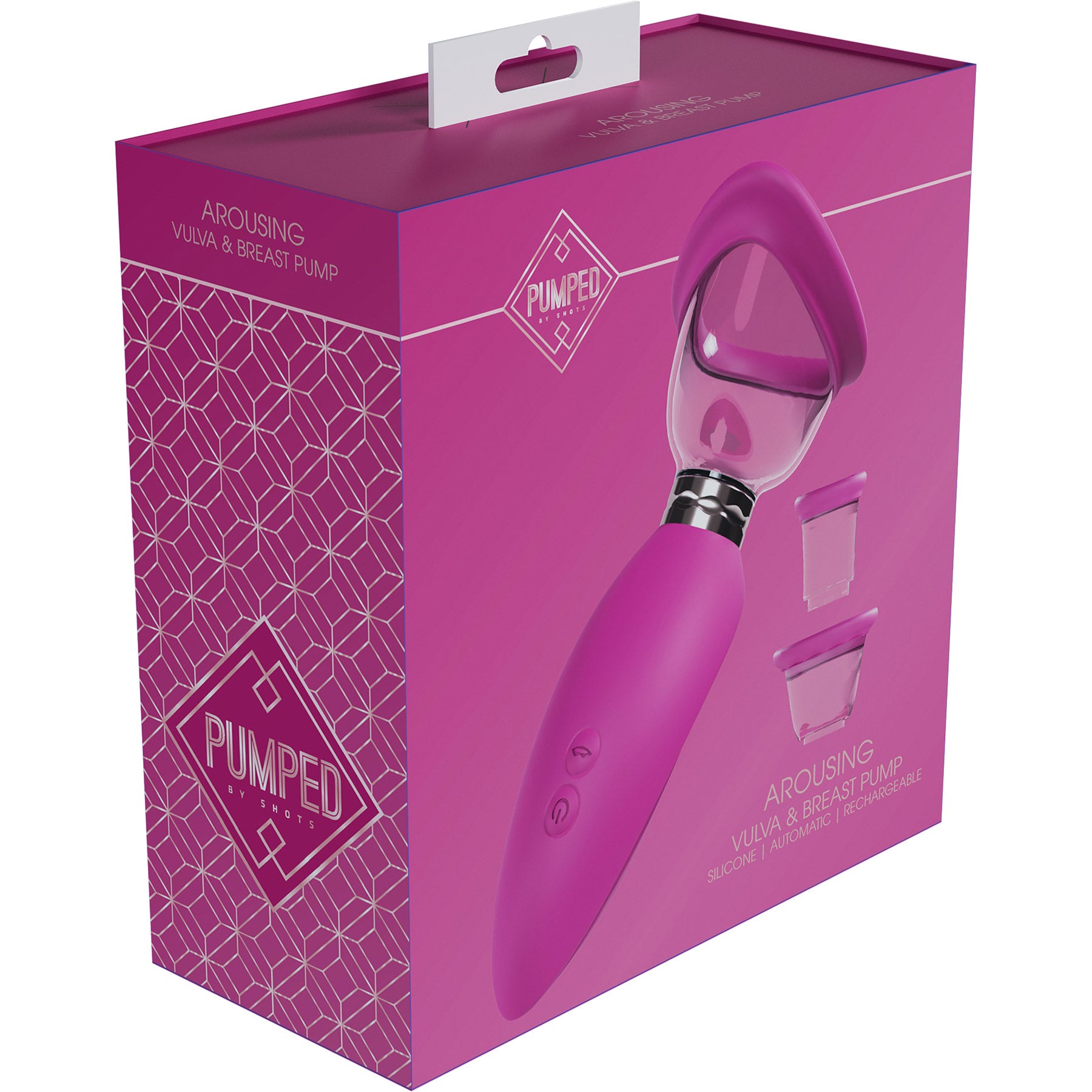 Pumped Arousing Automatic 5-Speed Silicone Vulva, Clitoris, Nipple & Breast Pump - Pink