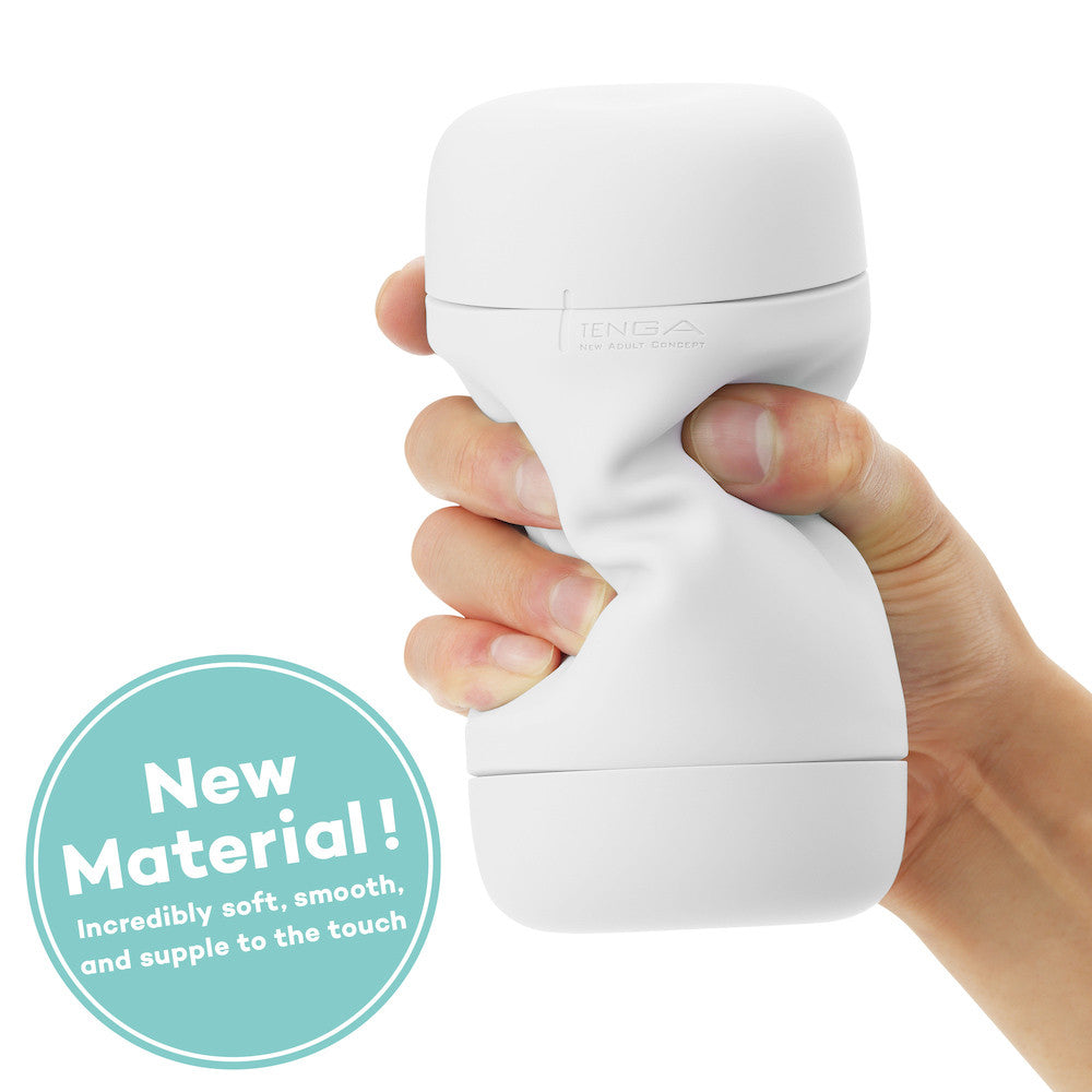 Tenga Puffy Reusable Penis Masturbation Cup - Sugar White