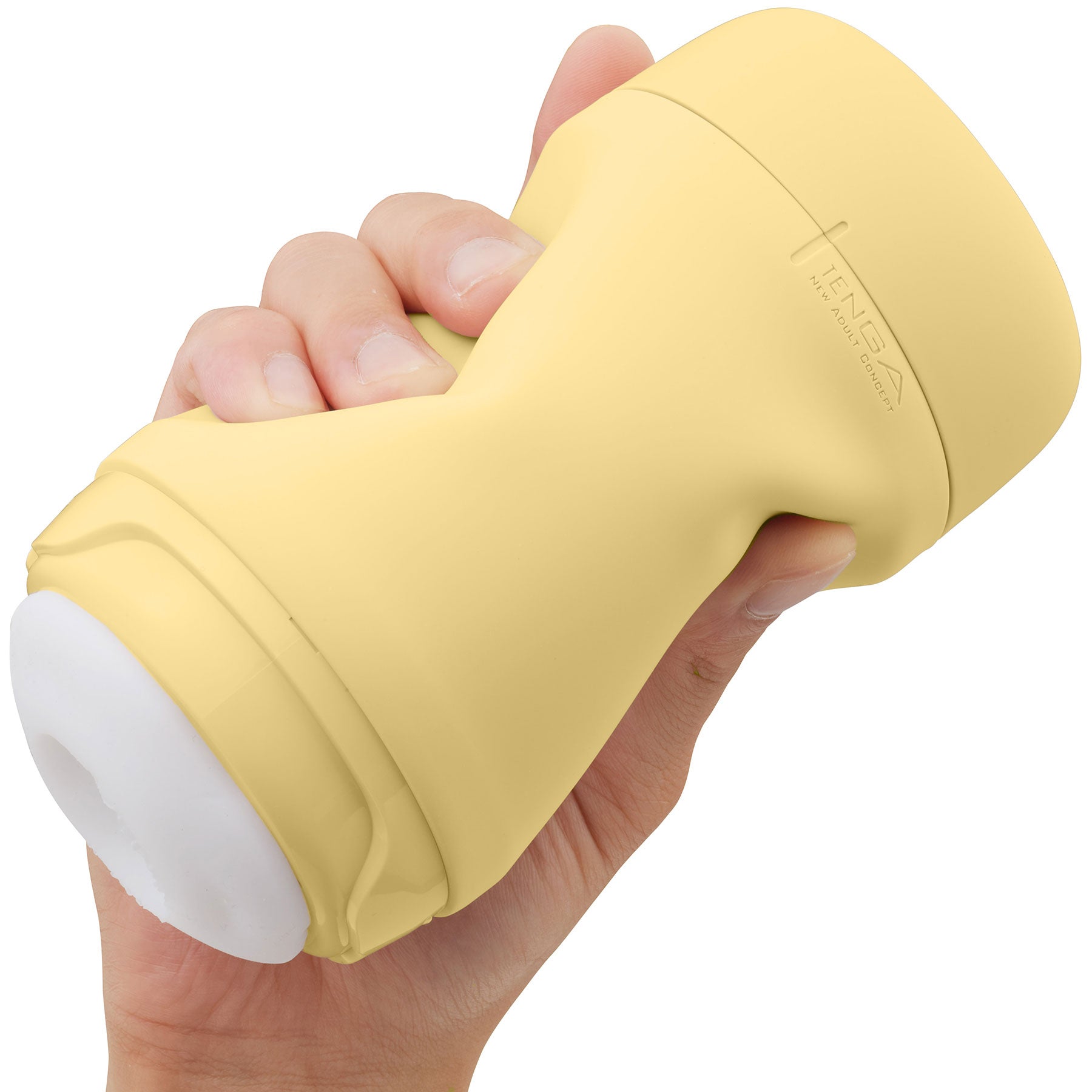 Tenga Puffy Reusable Penis Masturbation Cup - Custard Yellow