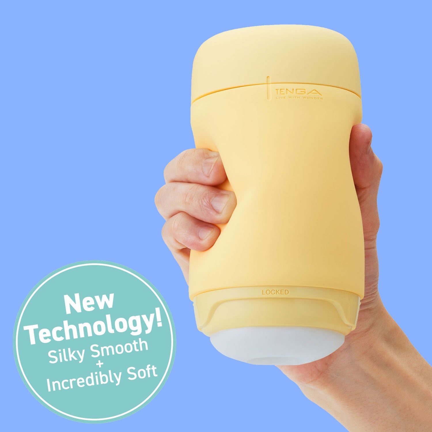 Tenga Puffy Reusable Penis Masturbation Cup - Custard Yellow