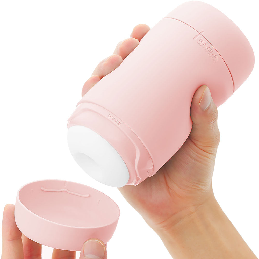 Tenga Puffy Reusable Penis Masturbation Cup - Strawberry Pink