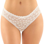 Bottoms Up Daisy Crotchless Lace & Mesh Panty by Fantasy Lingerie - S/M