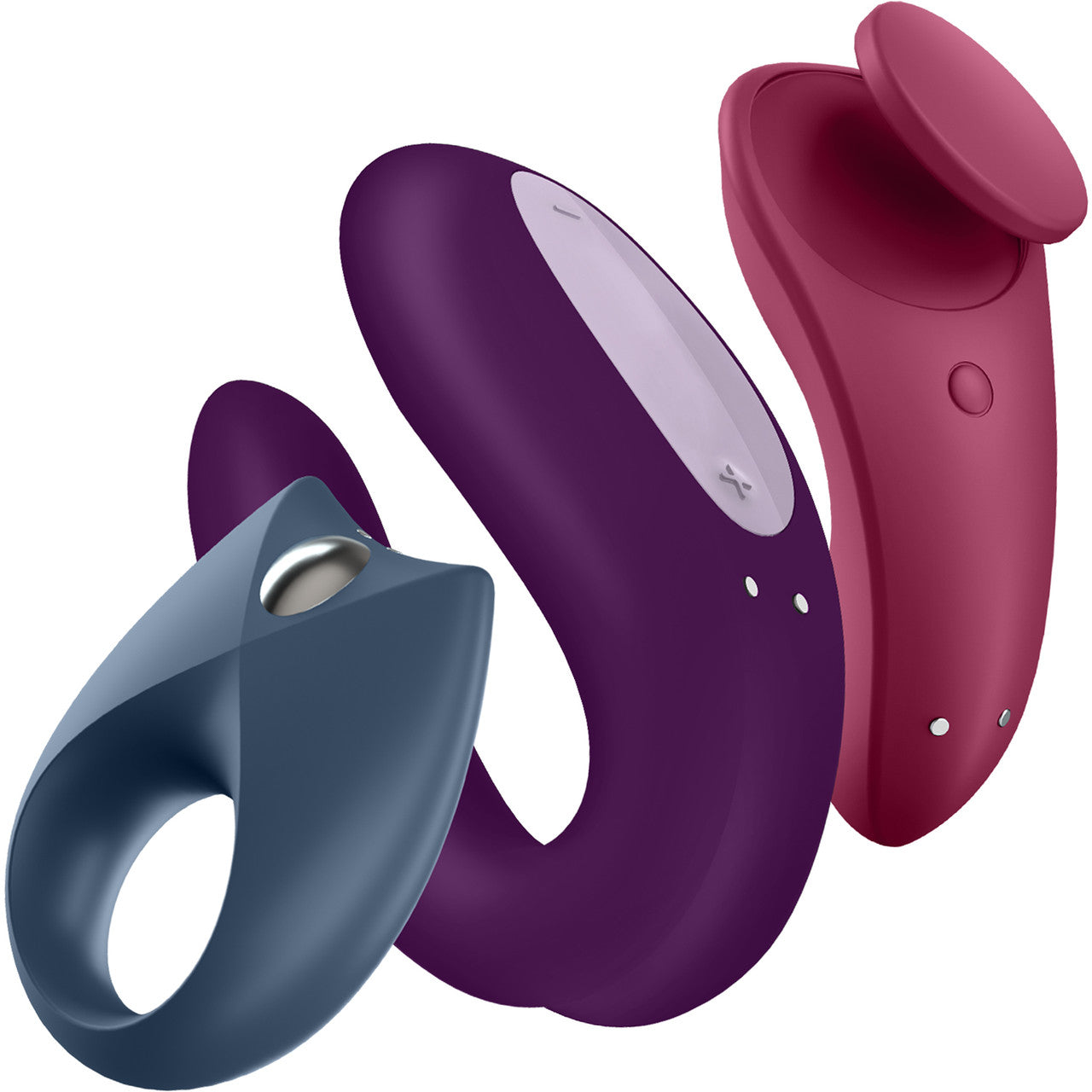 Satisfyer Partner Box 3 - Double Joy Couple's Vibrator, Sexy Secret Panty Vibrator & Royal One Vibrating Cock Ring