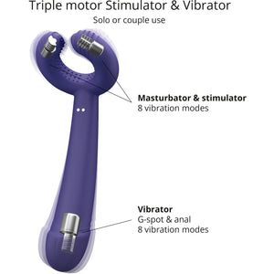 Please Me Rechargeable Silicone Dual Vibrator By Love To Love - Midnight Indigo