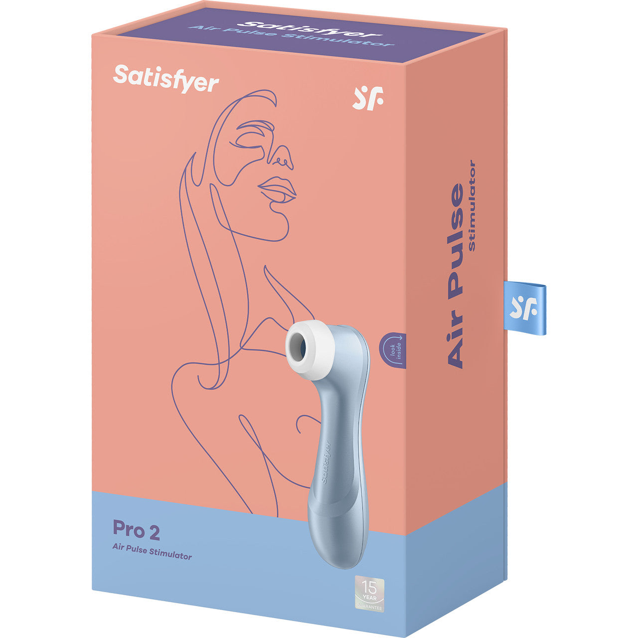 Satisfyer Pro 2 Pressure Wave Rechargeable Waterproof Silicone Clitoral Stimulator - Blue