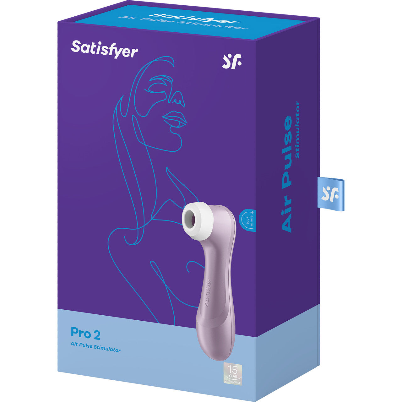 Satisfyer Pro 2 Pressure Wave Rechargeable Waterproof Silicone Clitoral Stimulator - Purple