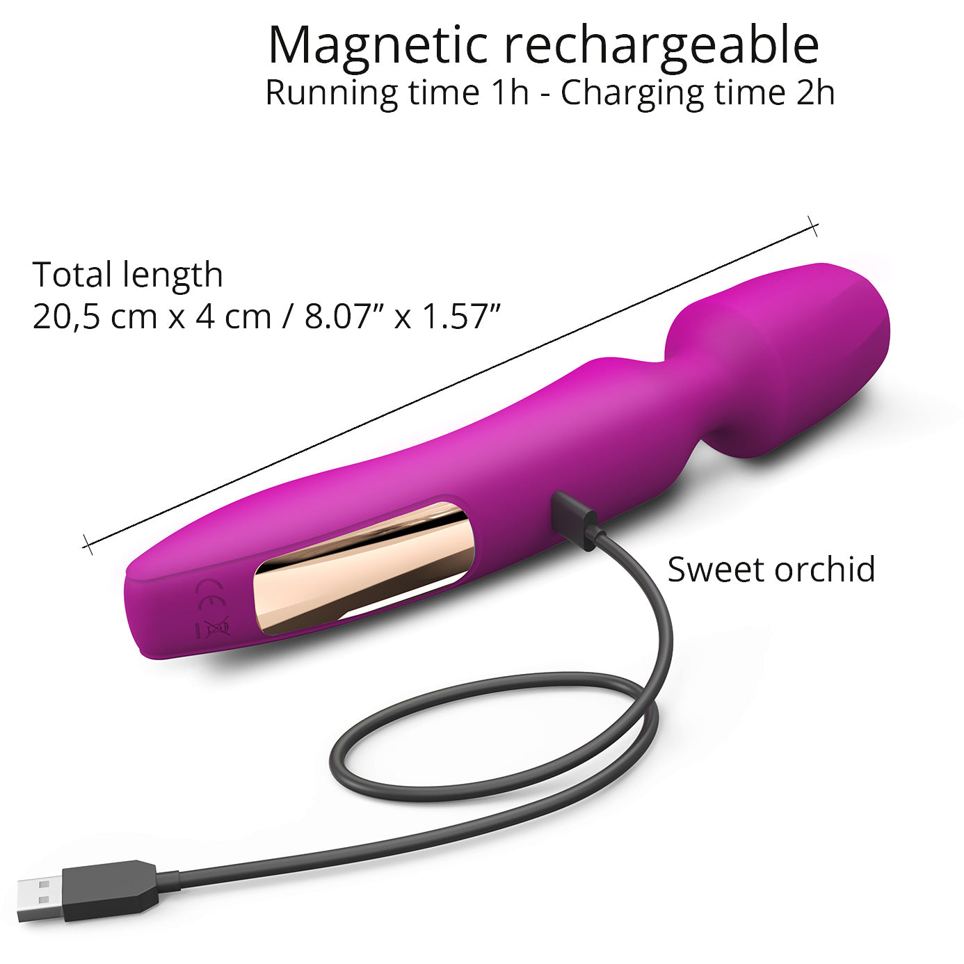 R-evolution Rechargeable Silicone Vibrating Wand With Two Attachments By Love To Love - Pink