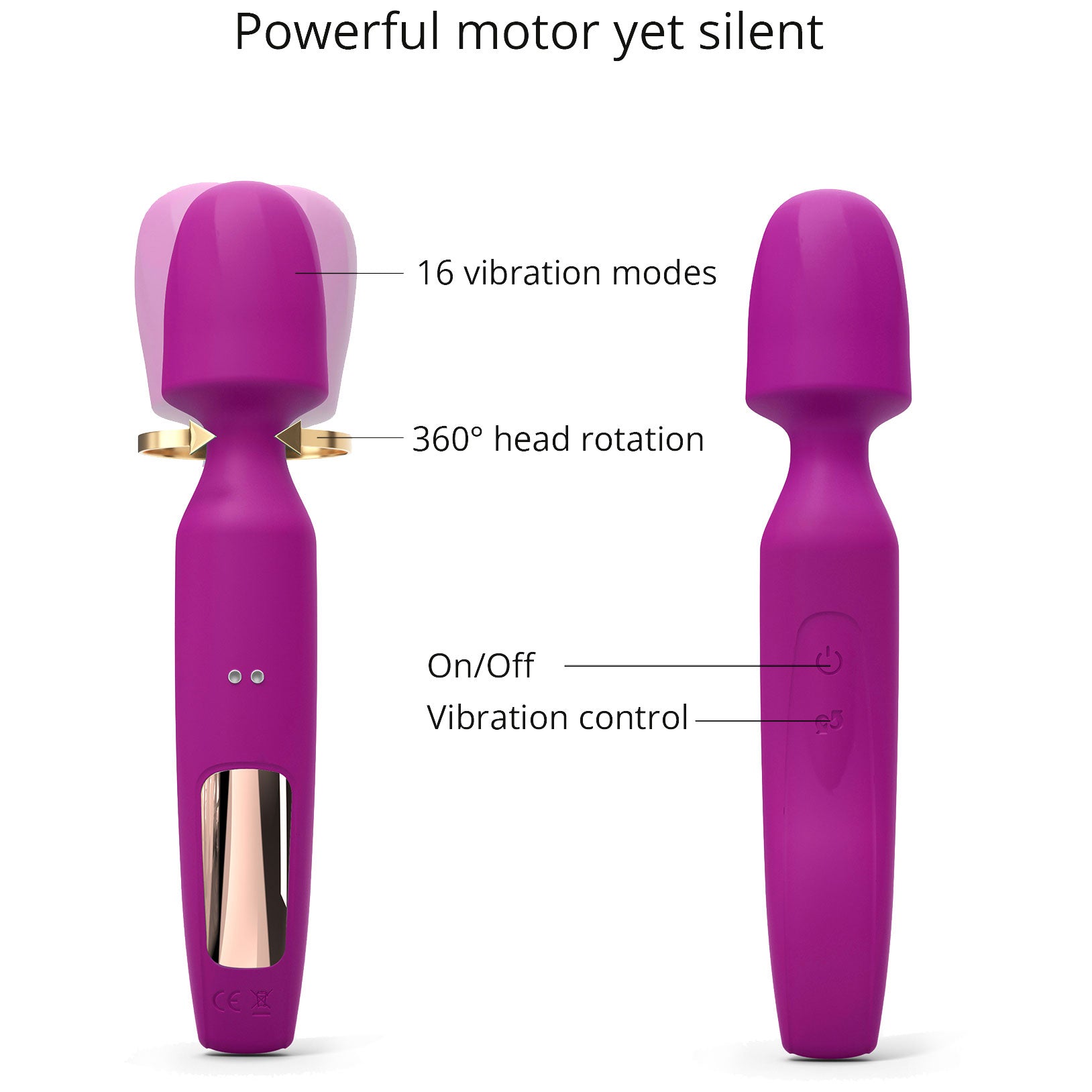 R-evolution Rechargeable Silicone Vibrating Wand With Two Attachments By Love To Love - Pink