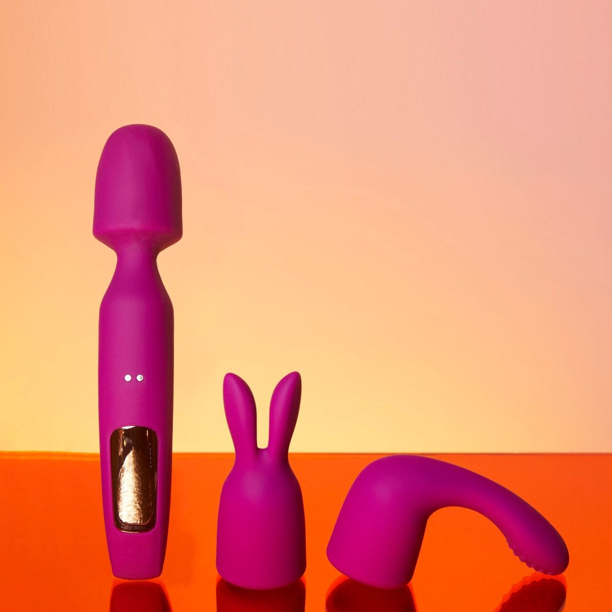 R-evolution Rechargeable Silicone Vibrating Wand With Two Attachments By Love To Love - Pink