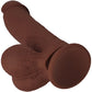 RealRock® Realistic Dual Density Vibrating Silicone Dildo With Weighted Balls - Chocolate
