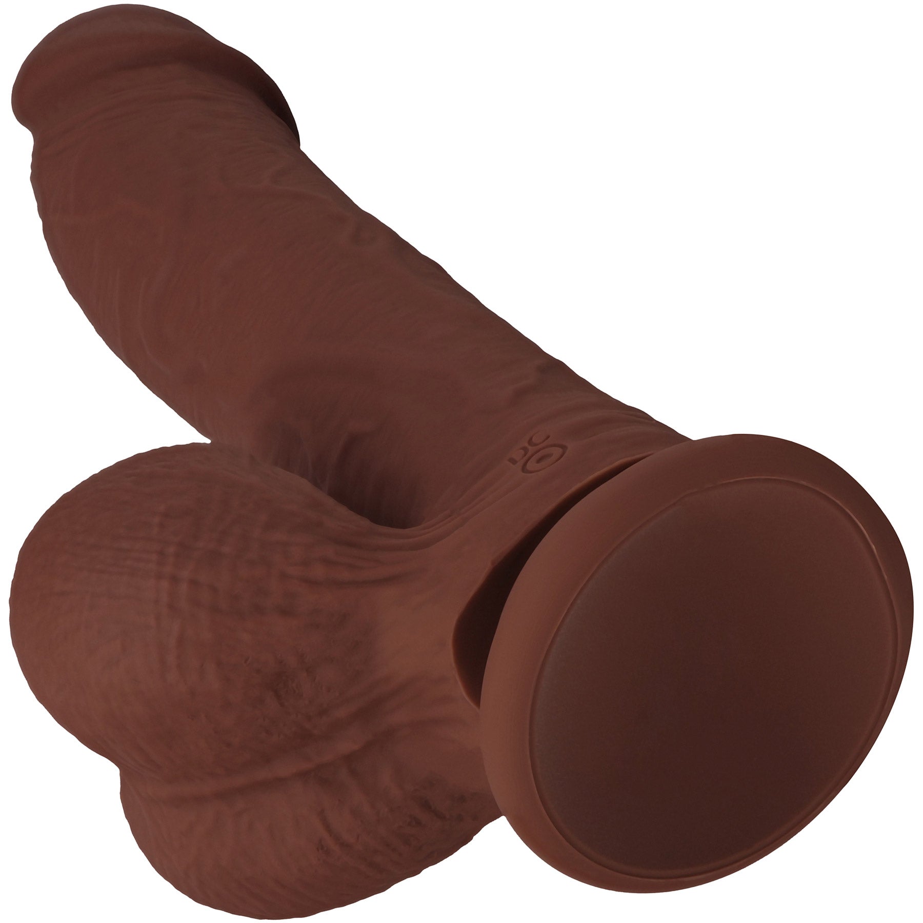 RealRock® Realistic Dual Density Vibrating Silicone Dildo With Weighted Balls - Chocolate