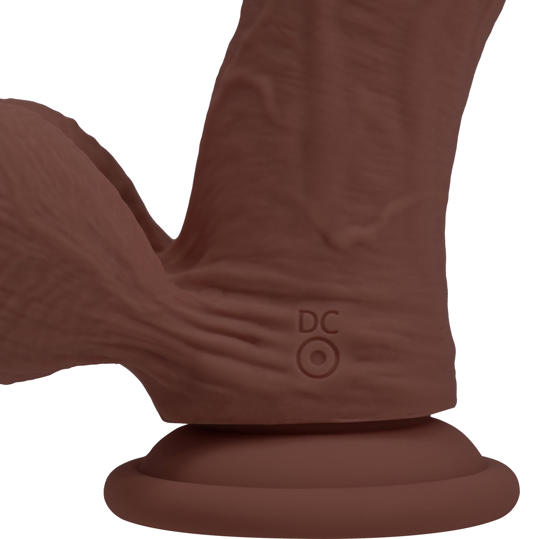 RealRock® 6" Realistic Vibrating Curved Dildo With Weighted Balls - Chocolate