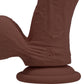 RealRock® 7" Realistic Vibrating Curved Dildo With Weighted Balls - Chocolate