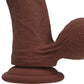 RealRock® 7" Realistic Vibrating Curved Dildo With Weighted Balls - Chocolate