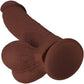 RealRock® 6" Realistic Vibrating Curved Dildo With Weighted Balls - Chocolate