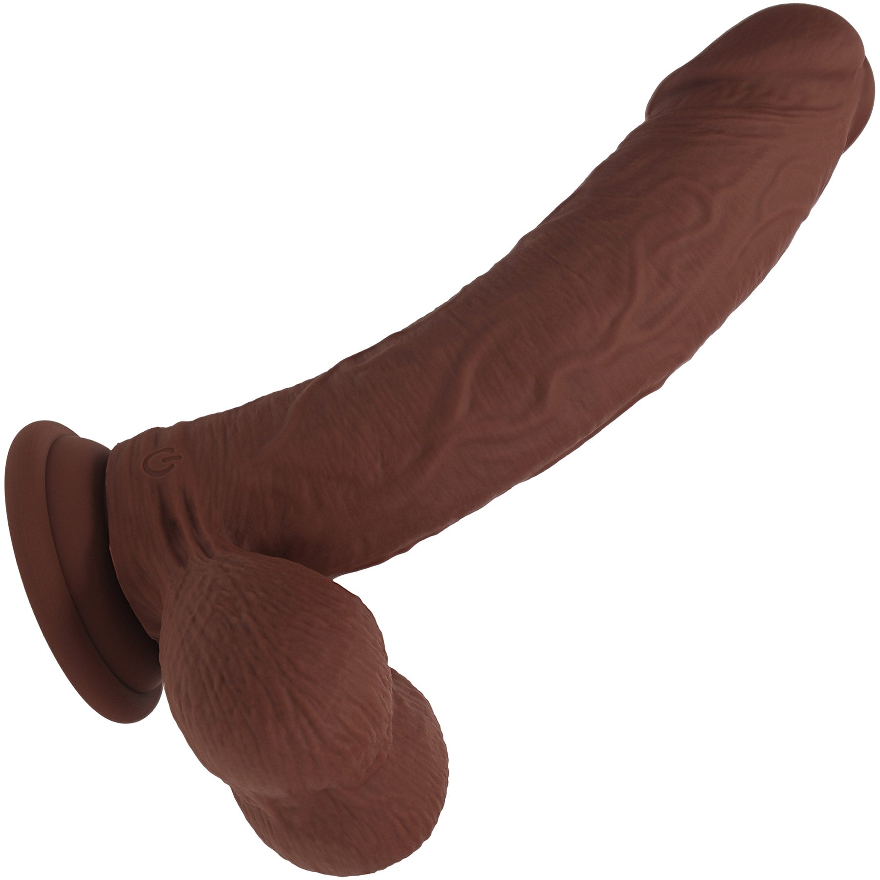 RealRock® 6" Realistic Vibrating Curved Dildo With Weighted Balls - Chocolate