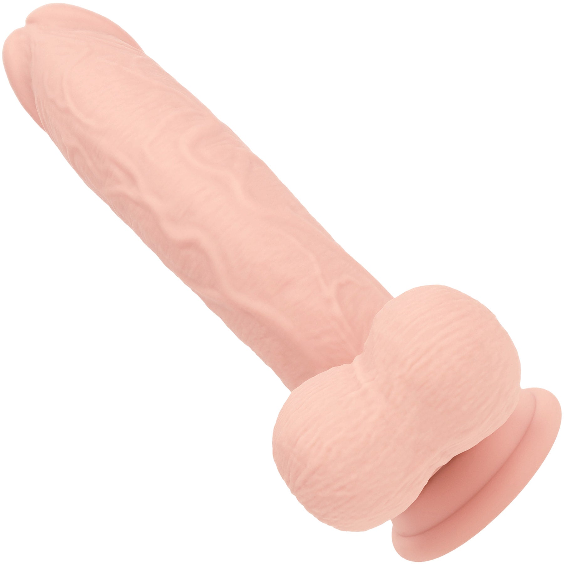 RealRock® 6" Realistic Vibrating Curved Dildo With Weighted Balls - Vanilla