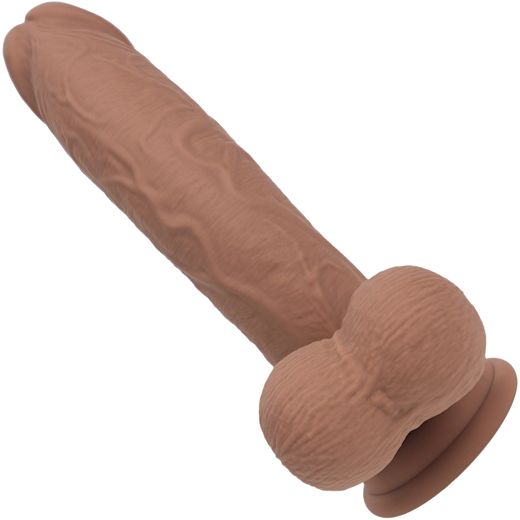 RealRock® 6" Realistic Vibrating Curved Dildo With Weighted Balls - Caramel