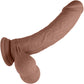 RealRock® 7" Realistic Vibrating Curved Dildo With Weighted Balls - Caramel
