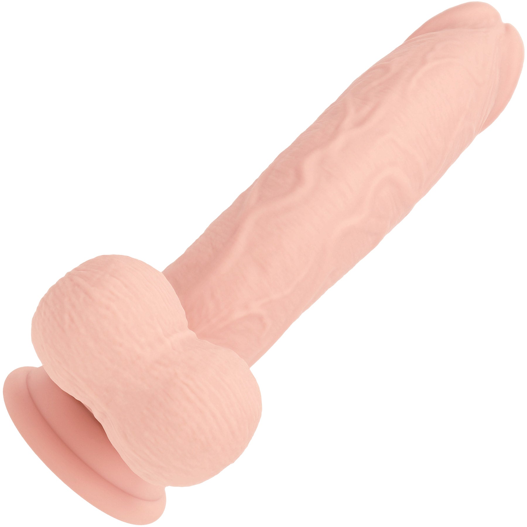 RealRock® Realistic Dual Density Vibrating Silicone Dildo With Weighted Balls - Vanilla