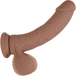 RealRock® Realistic Dual Density Vibrating Silicone Dildo With Weighted Balls - Caramel