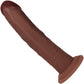 RealRock® 8" Realistic Dual Layered Curved Silicone Suction Cup Dildo - Chocolate