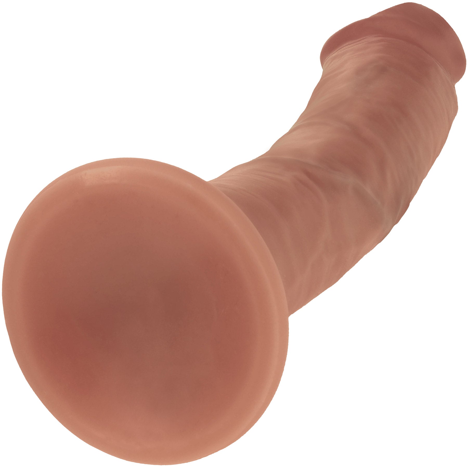 RealRock® 8" Realistic Dual Layered Curved Silicone Suction Cup Dildo - Caramel