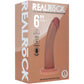 RealRock® 6" Dual Layered Rechargeable Curved Vibrating Dildo - Caramel