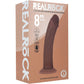 RealRock® 8" Dual Layered Rechargeable Curved Vibrating Dildo - Chocolate