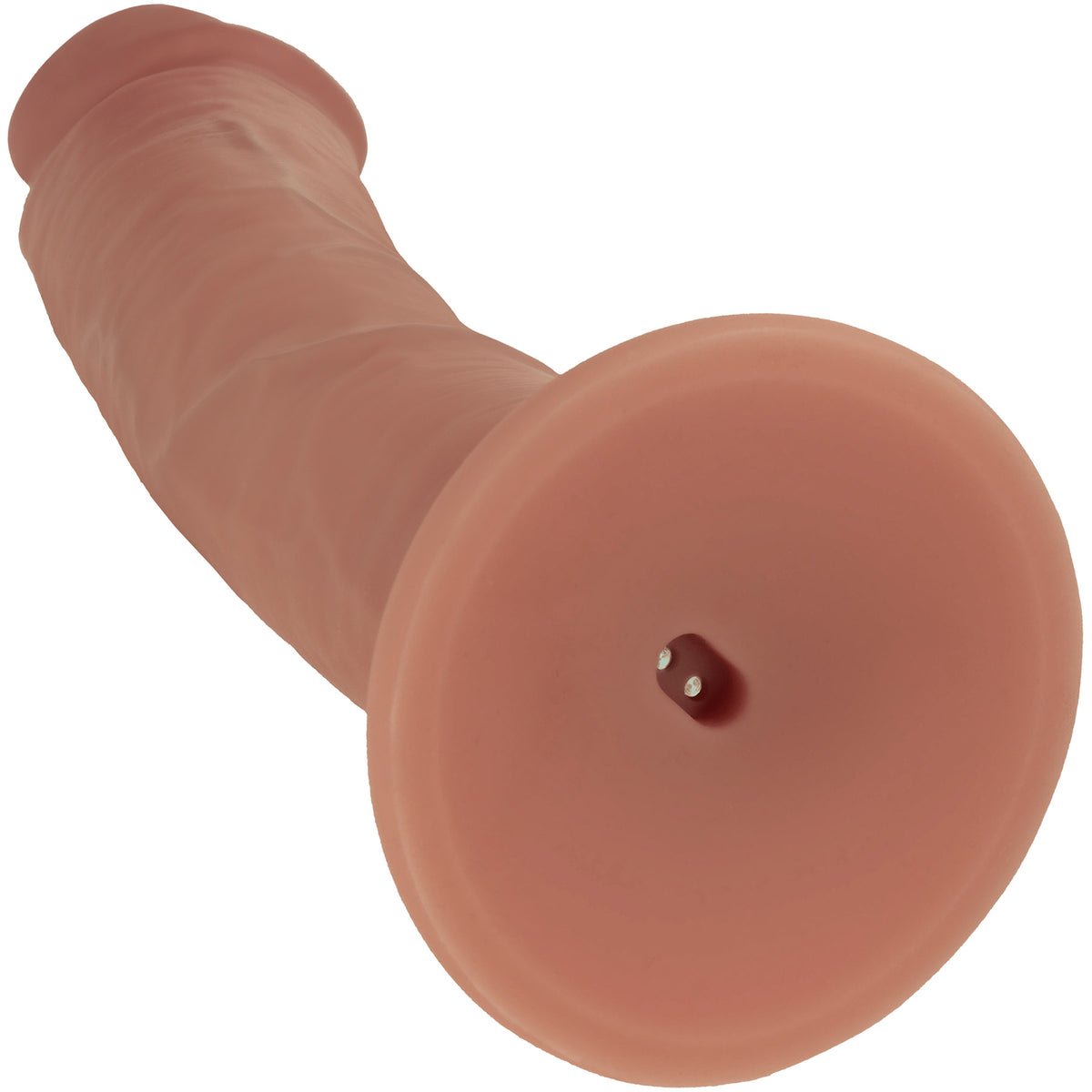 RealRock® 8" Dual Layered Rechargeable Curved Vibrating Dildo - Caramel