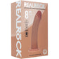 RealRock® 8" Dual Layered Rechargeable Curved Vibrating Dildo - Caramel