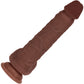RealRock® 8" Vibrating Thrusting Dildo With Balls And Suction Cup - Chocolate