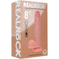 RealRock® 8" Vibrating Thrusting Dildo With Balls And Suction Cup - Vanilla