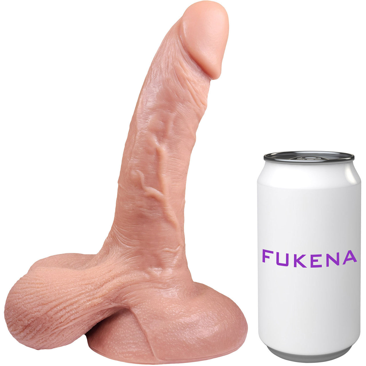 The Rebel 7 Inch Silicone Realistic Dildo With Balls & Suction Cup Base By Fukena - Vanilla