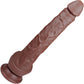 The Rival 8.5 Inch Silicone Realistic Dual Density Dildo With Balls & Suction Cup Base By Fukena - Chocolate